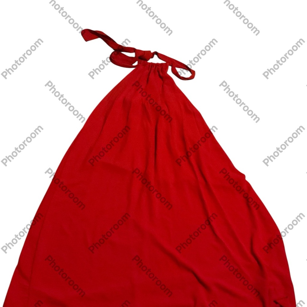 See you Monday Red Halter Neck Dress